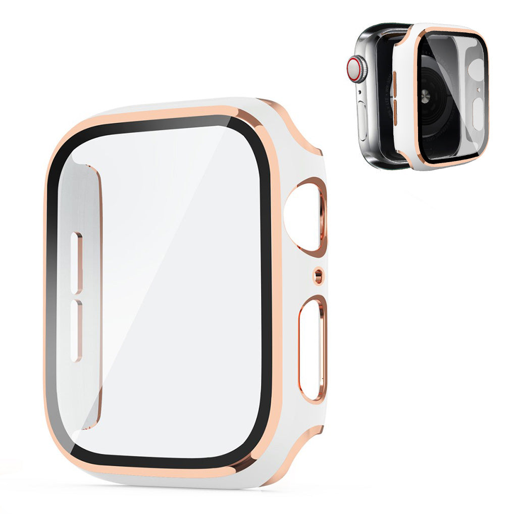 Super Godt Universal Apple Cover med Skรฆrmbeskytter i Plastik og Hรฆrdet Glas - Hvid#serie_1