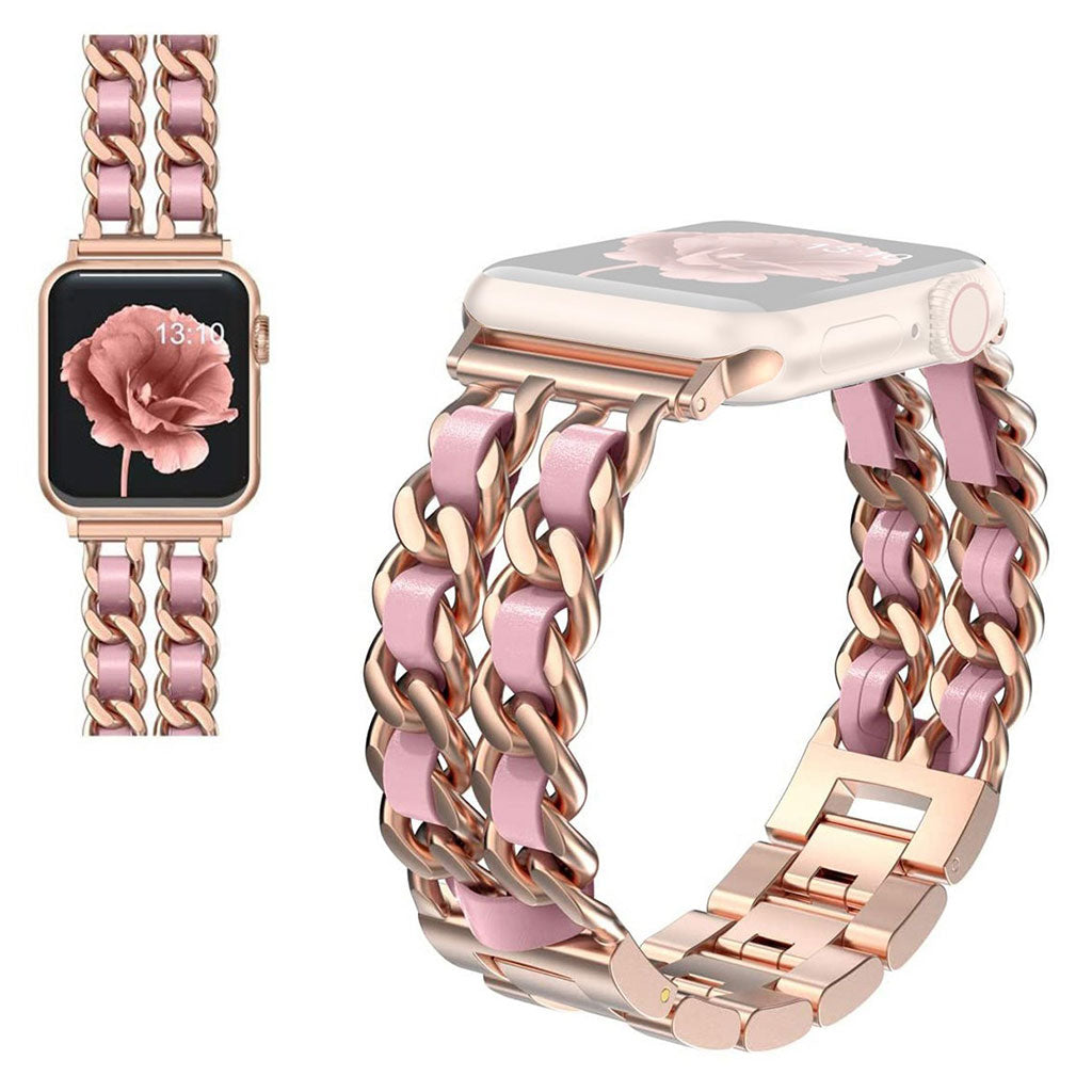 Super pænt Universal Apple Metal og Kunstlæder Rem - Pink#serie_6