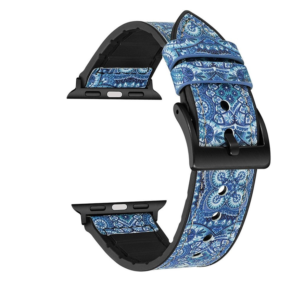 Super flot Universal Apple Kunstlæder og Silikone Rem - Blå#serie_1