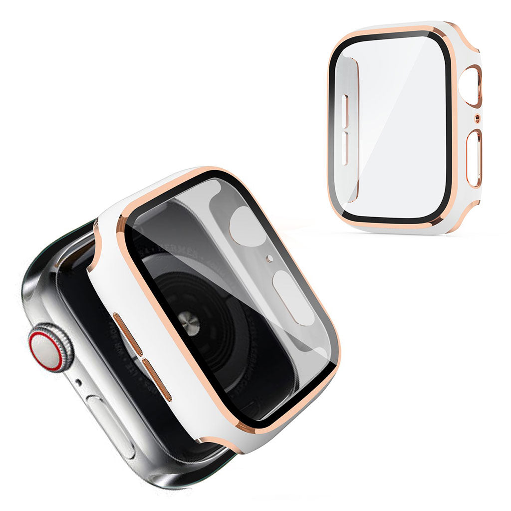 Alle Tiders Universal Apple Cover med Skรฆrmbeskytter i Plastik og Hรฆrdet Glas - Hvid#serie_1