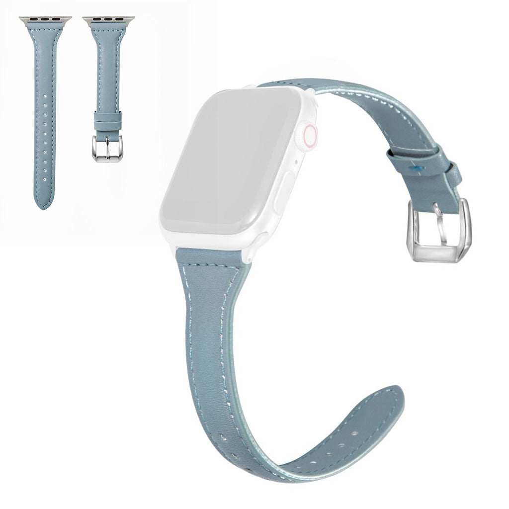 Apple Watch Series 6 / 5 40mm simple leather watch band - Baby Blue#serie_6