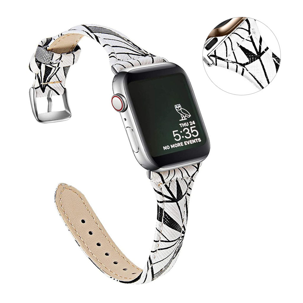 Rigtigt fint Universal Apple Ægte læder Rem - Sølv#serie_2