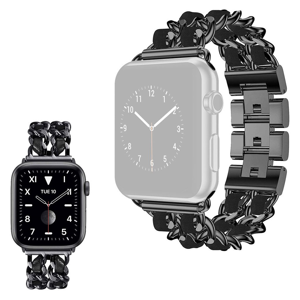Meget skรธn Universal Apple Metal og Kunstlรฆder Rem - Sort#serie_1