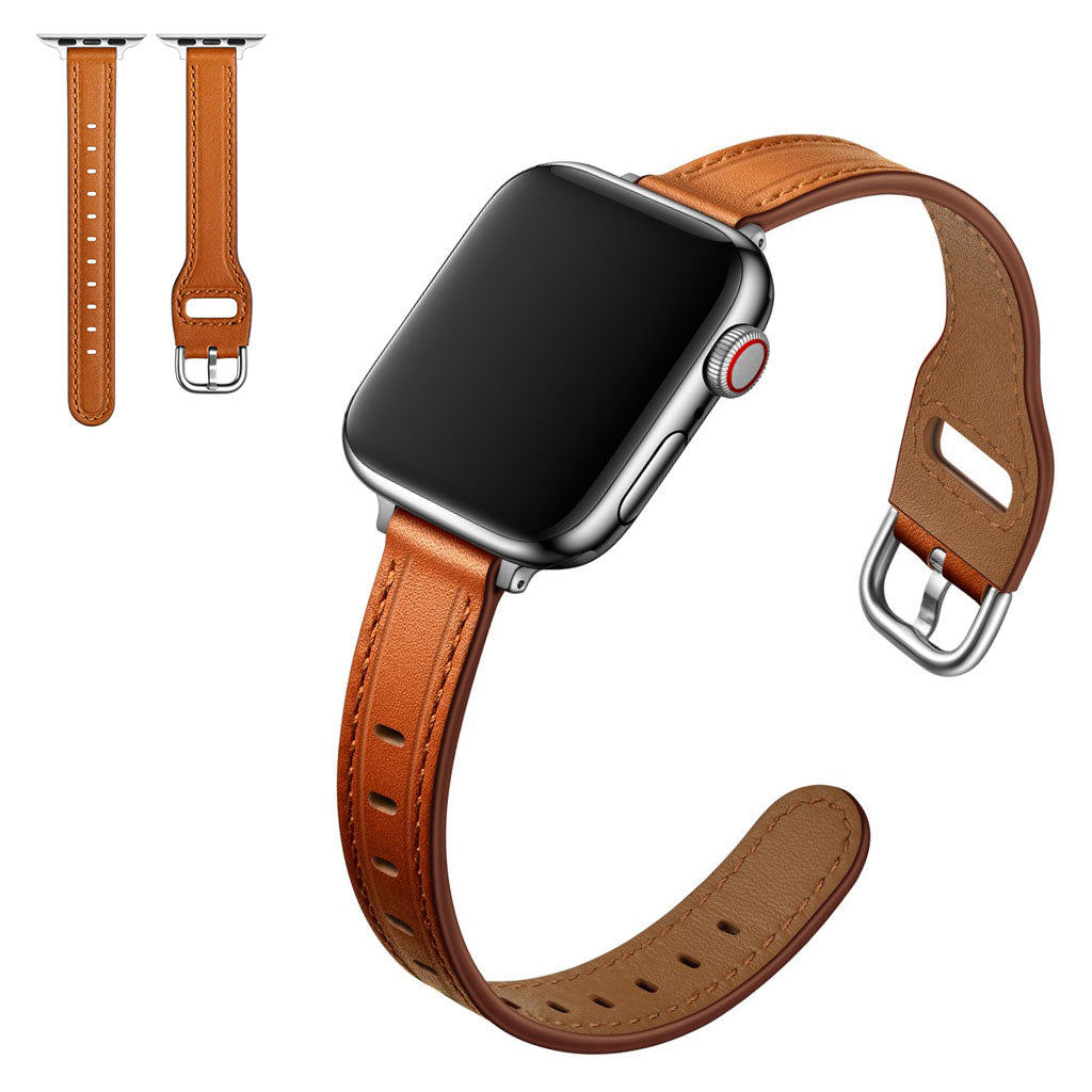 Mega komfortabel Universal Apple Ægte læder Rem - Brun#serie_3
