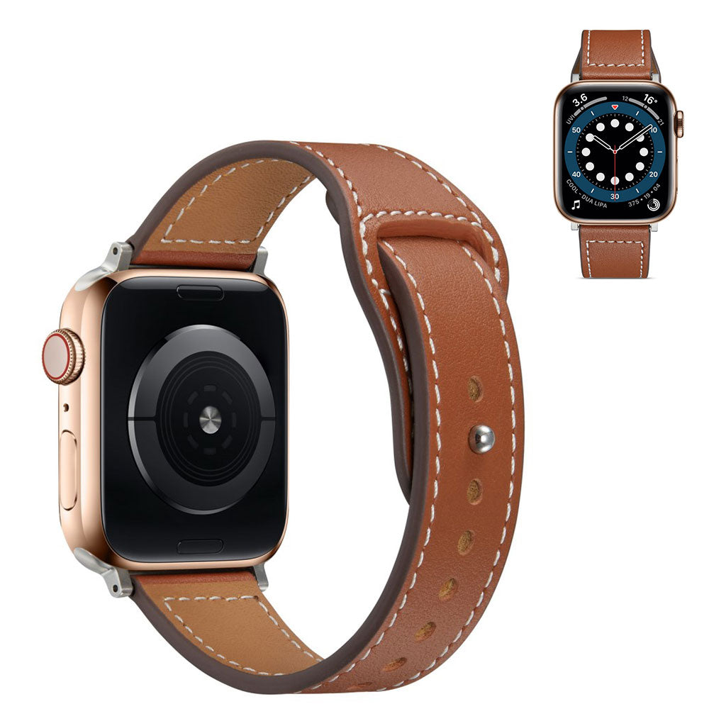 Meget flot Universal Apple รgte lรฆder Rem - Brun#serie_1