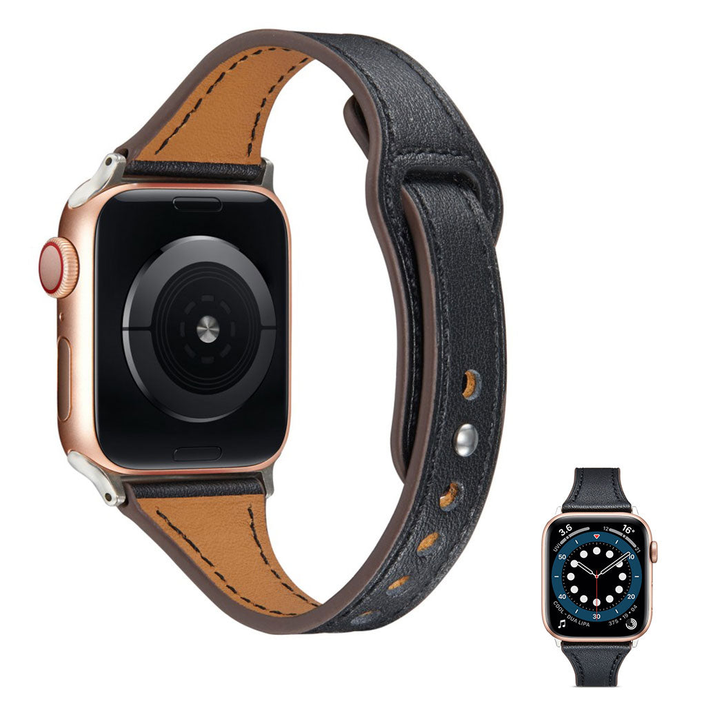 Vildt nydelig Universal Apple Ægte læder Rem - Sort#serie_2