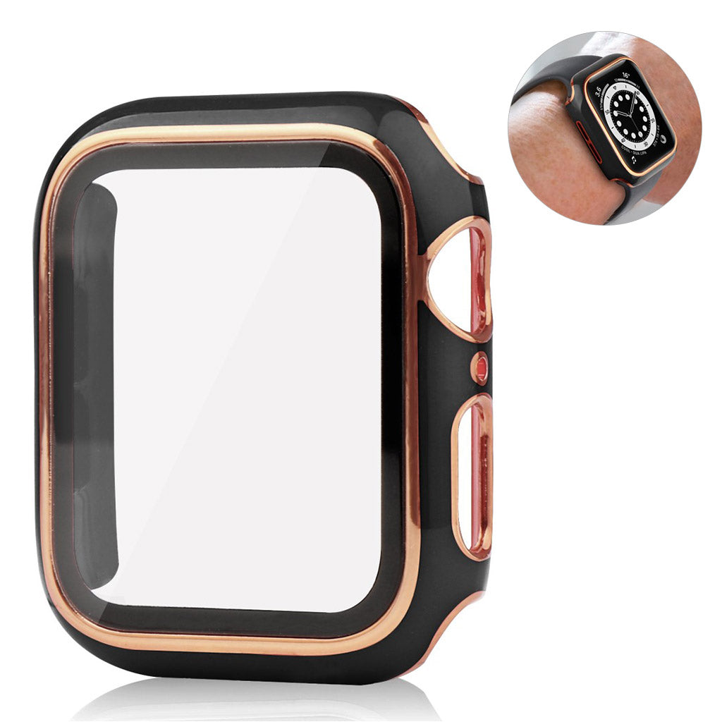 Meget Flot Universal Apple Cover med Skรฆrmbeskytter i Plastik og Hรฆrdet Glas - Sort#serie_1