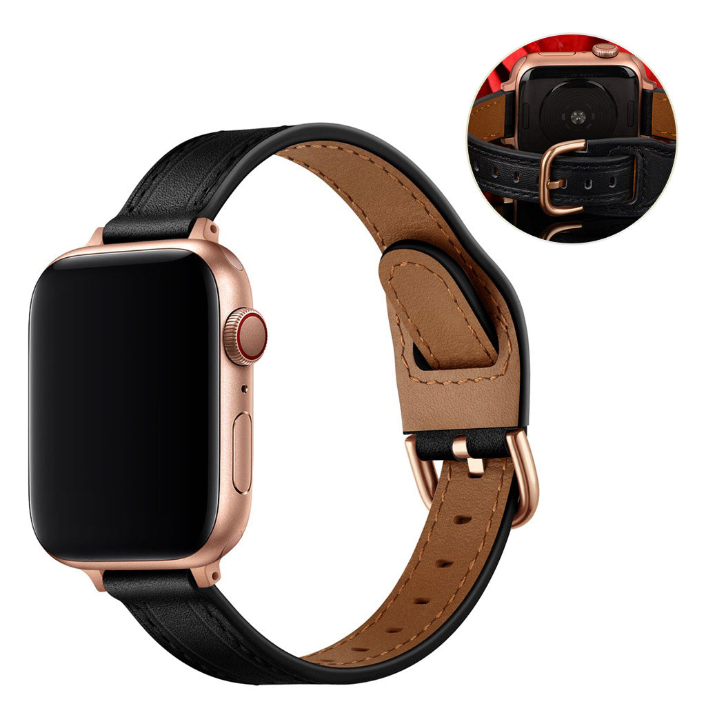 Vildt rart Universal Apple Ægte læder Rem - Sort#serie_6