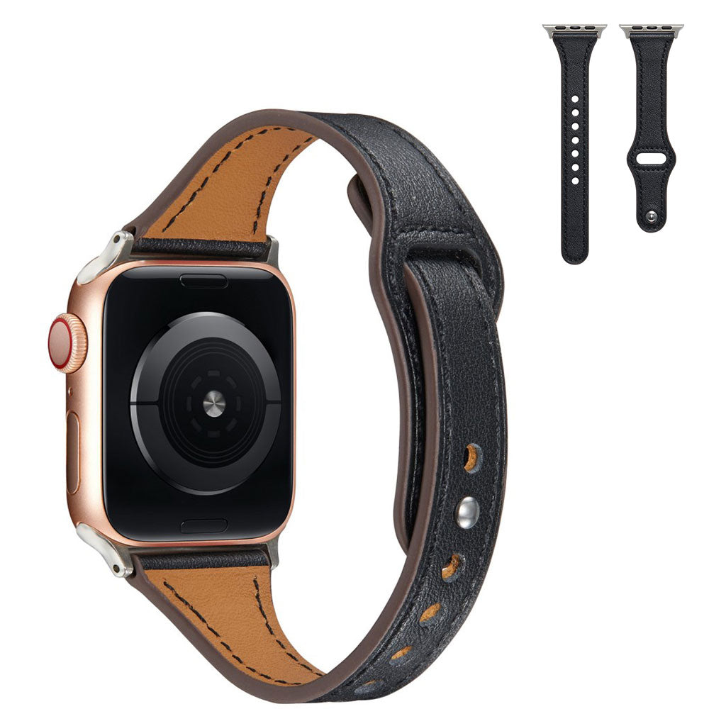 Meget godt Universal Apple Ægte læder Rem - Sort#serie_2