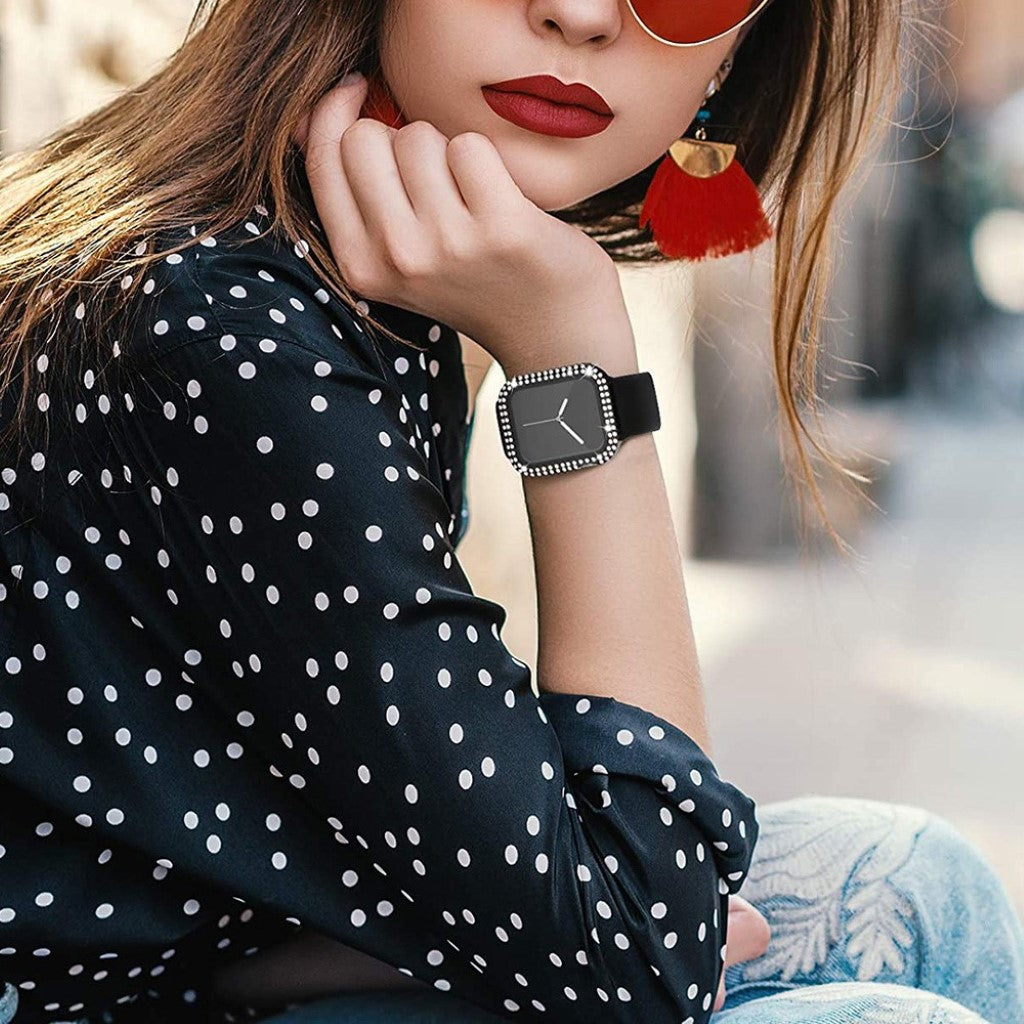 Fint Universal Apple Cover med Skærmbeskytter i Plastik, Rhinsten og Hærdet Glas - Gennemsigtig#serie_1