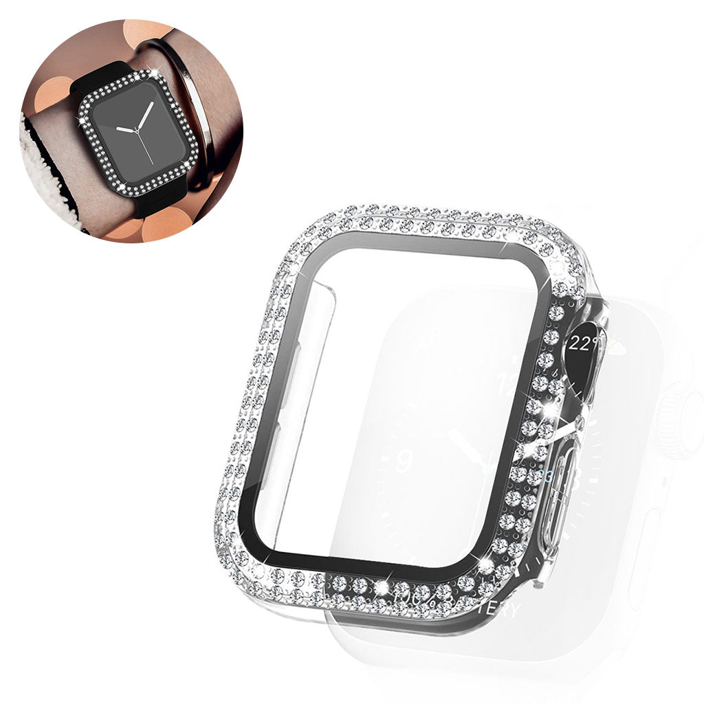 Fint Universal Apple Cover med Skรฆrmbeskytter i Plastik, Rhinsten og Hรฆrdet Glas - Gennemsigtig#serie_1