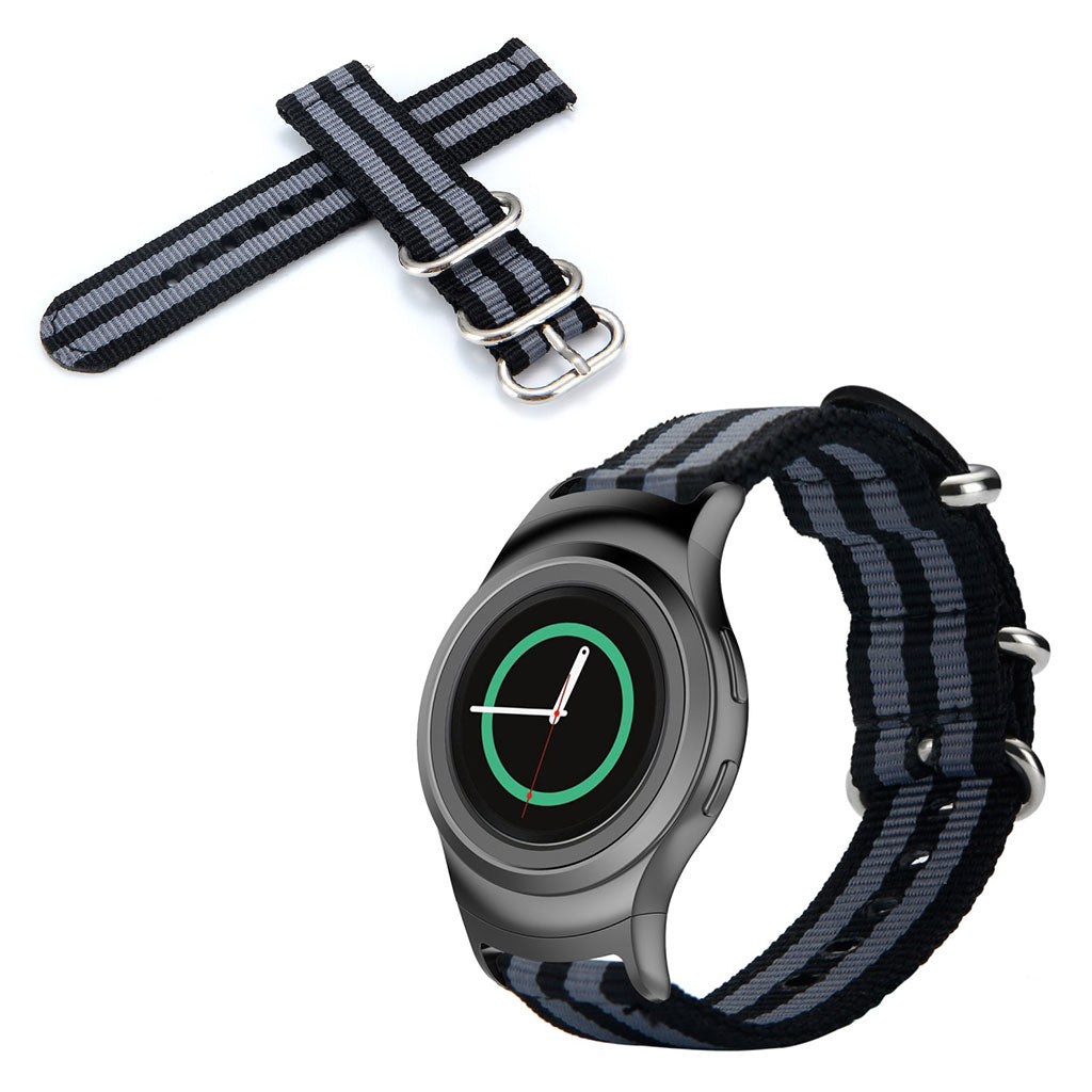 Super slidstรฆrk Samsung Gear S2 Nylon Rem - Sort#serie_2
