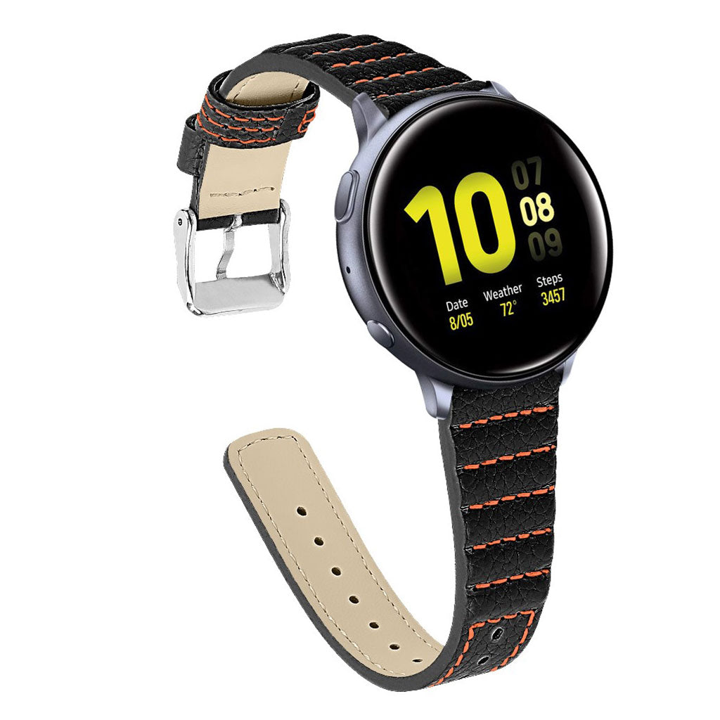 Meget nydelig Samsung Galaxy Watch (46mm) รgte lรฆder Rem - Sort#serie_1