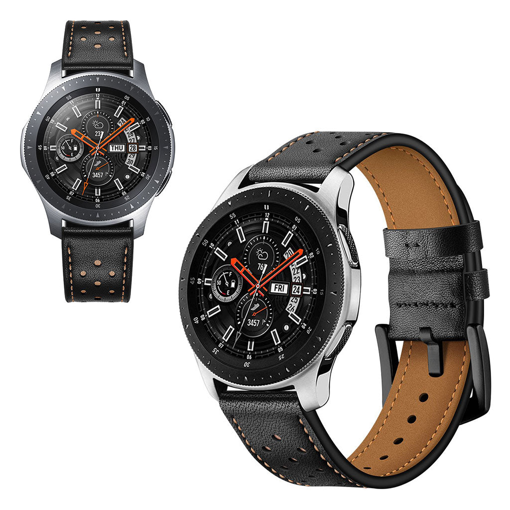 Fed Samsung Galaxy Watch (46mm) รgte lรฆder Rem - Sort#serie_1