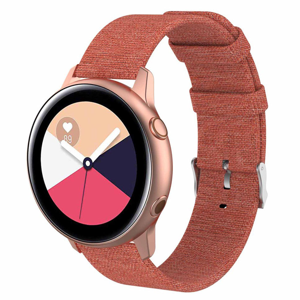 Super slidstærk Samsung Galaxy Watch Active Nylon Rem - Orange#serie_2