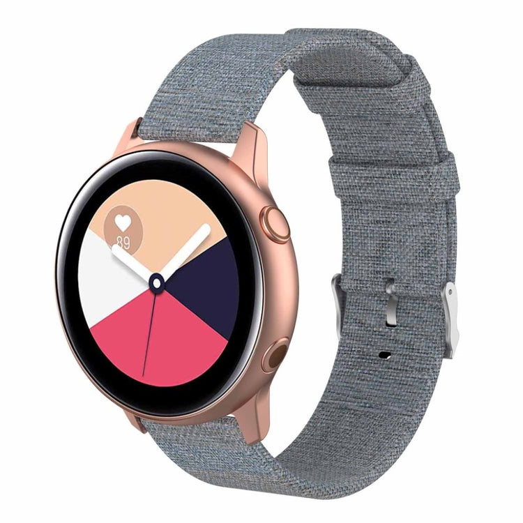 Super slidstærk Samsung Galaxy Watch Active Nylon Rem - Sølv#serie_3
