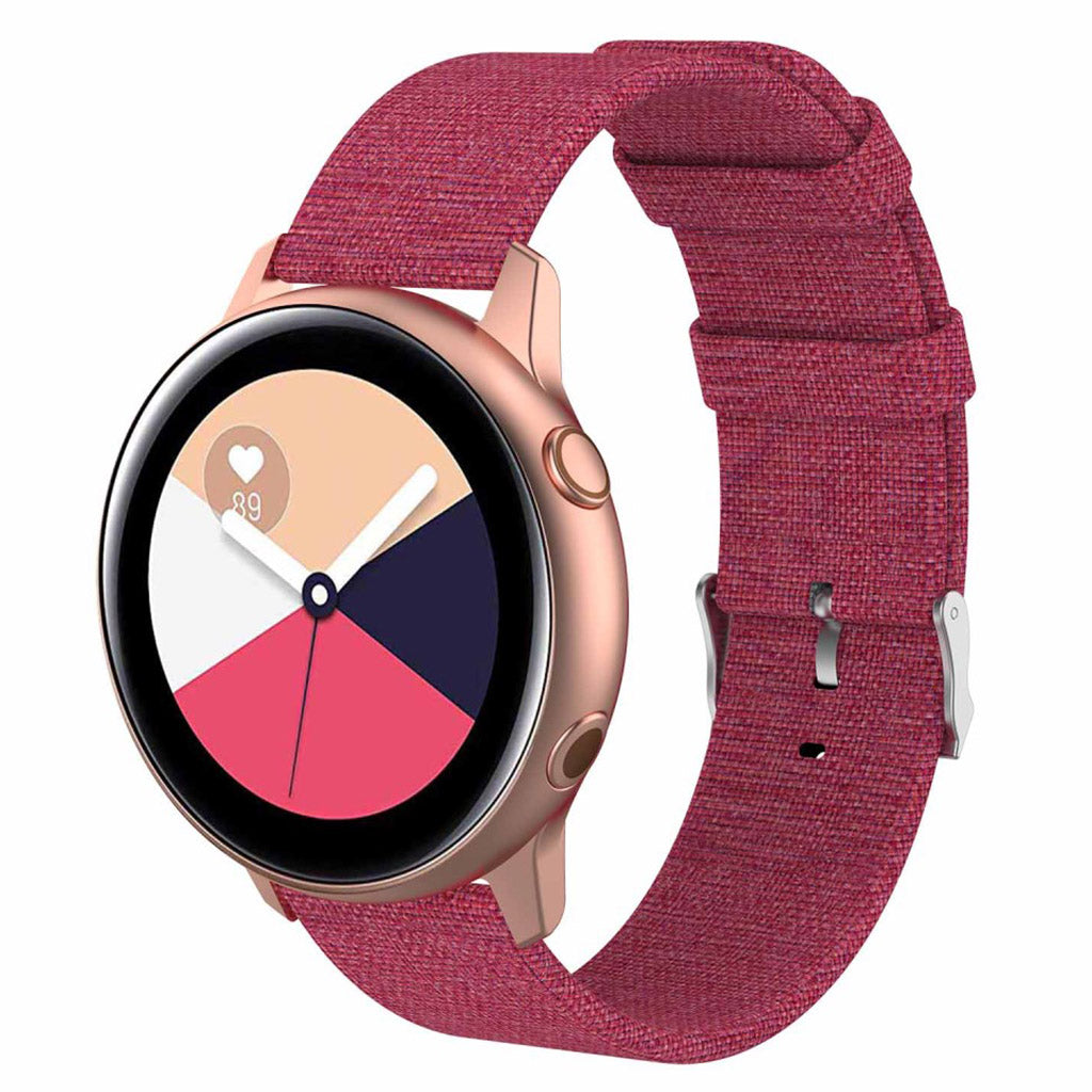 Super slidstærk Samsung Galaxy Watch Active Nylon Rem - Pink#serie_6