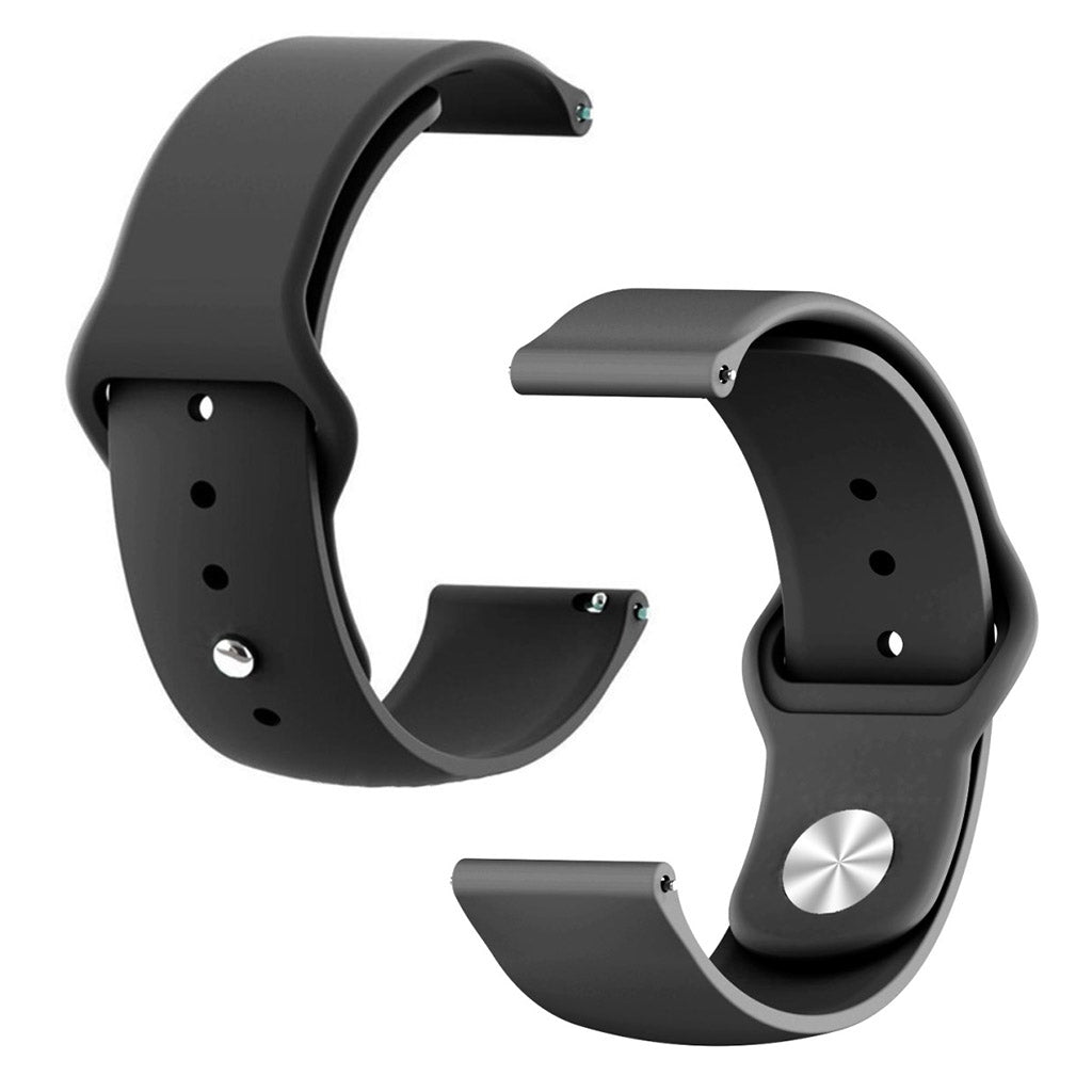 Rigtigt slidstรฆrk Samsung Galaxy Watch Active Silikone Rem - Sort#serie_1