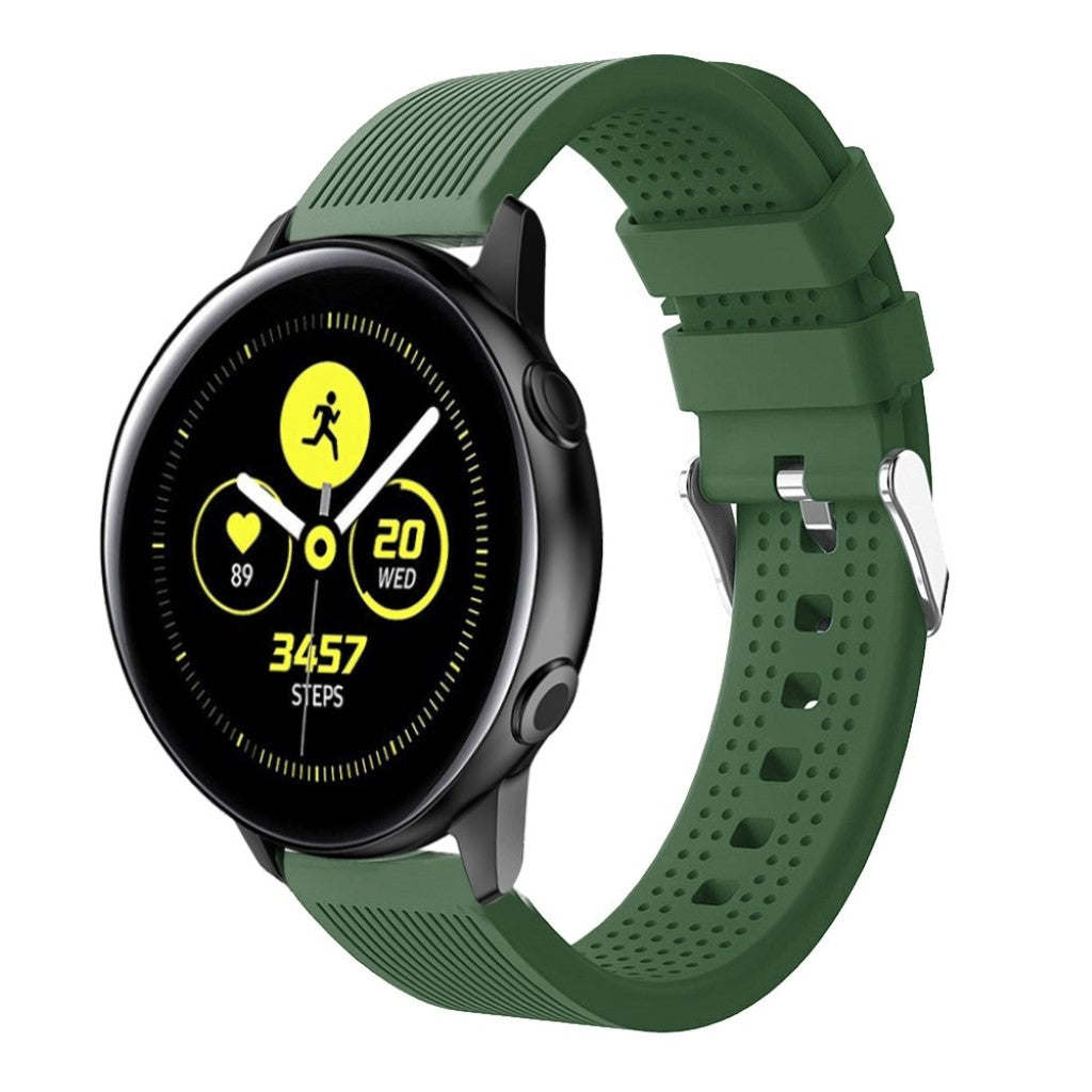 Rigtigt fed Samsung Galaxy Watch Active Silikone Rem - Grøn#serie_6