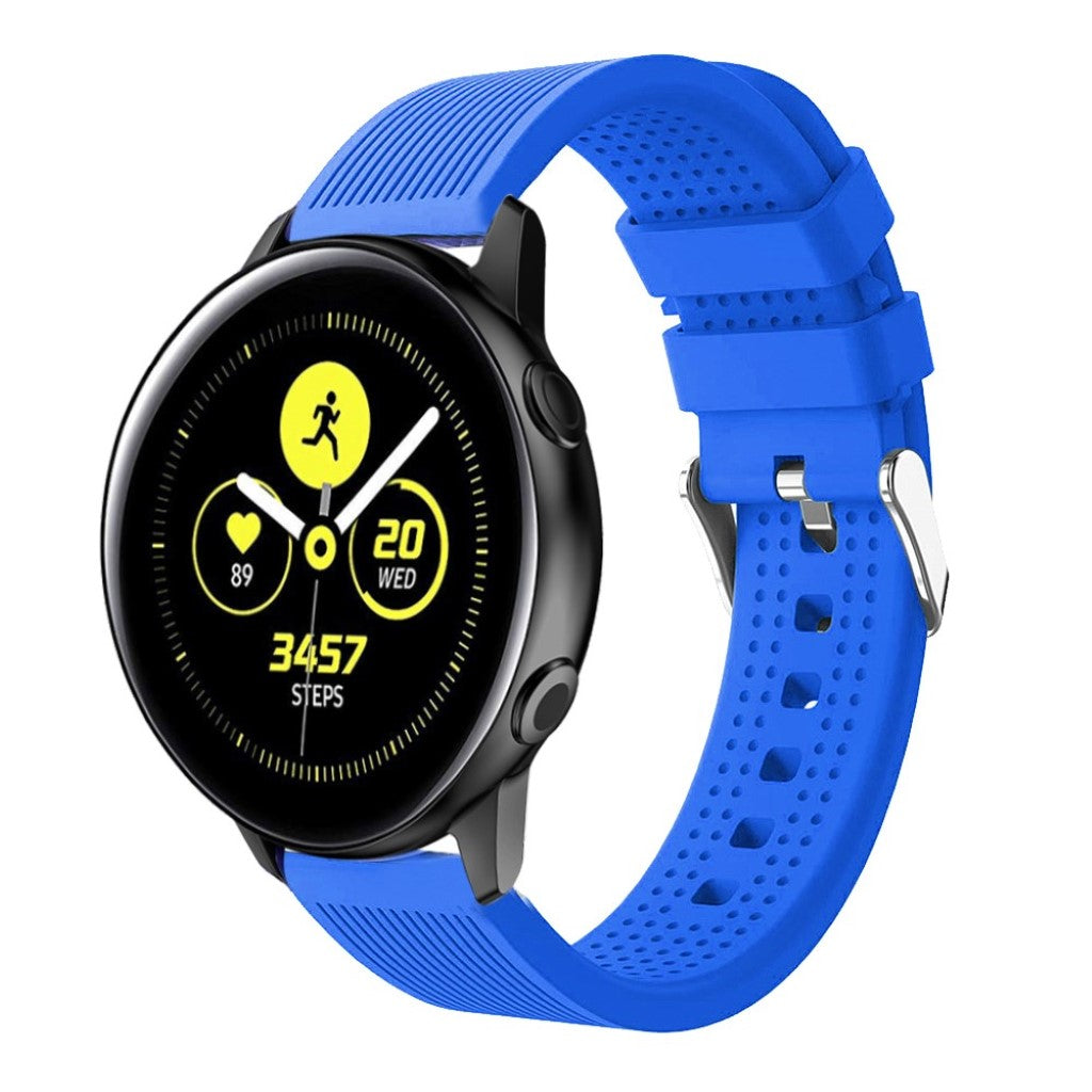 Rigtigt fed Samsung Galaxy Watch Active Silikone Rem - Blå#serie_9
