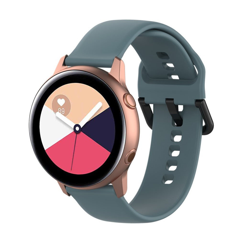 Tidsløst Samsung Galaxy Watch Active Silikone Rem - Sølv#serie_8