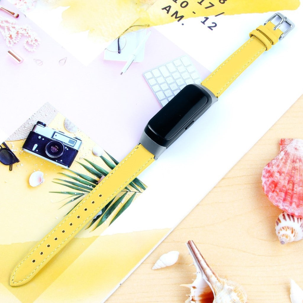 Stilfuld Samsung Galaxy Fit Ægte læder Rem - Gul#serie_10