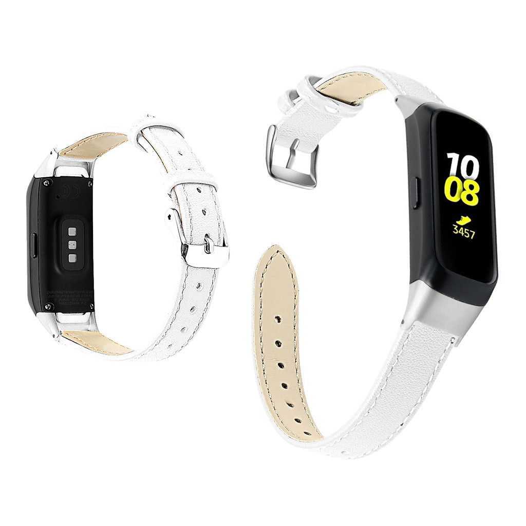Stilfuld Samsung Galaxy Fit Ægte læder Rem - Hvid#serie_6