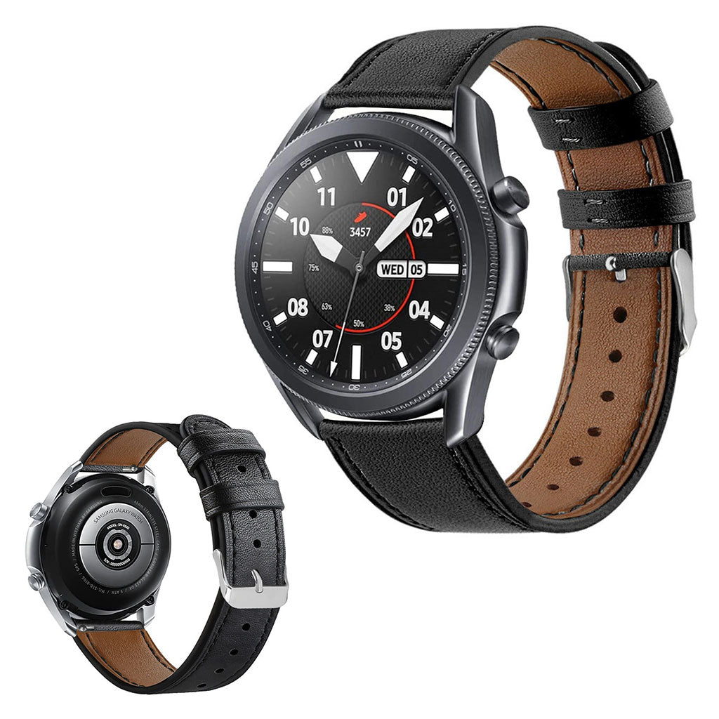 Sejt Samsung Galaxy Watch 3 (45mm) รgte lรฆder Rem - Sort#serie_1