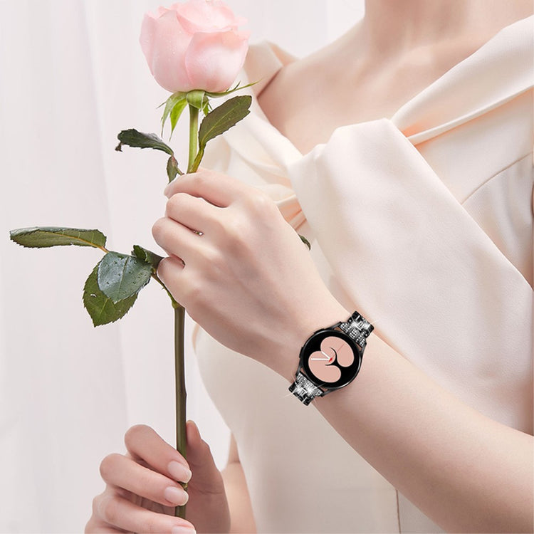 Samsung Galaxy Watch 3 (41mm) / Samsung Galaxy Watch (42mm) Metal og  Rhinsten Urrem - Sort#serie_1