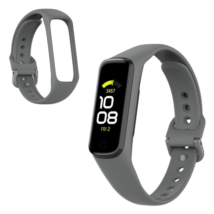 Helt vildt hårdfør Samsung Galaxy Fit 2 Silikone Rem - Sølv#serie_3