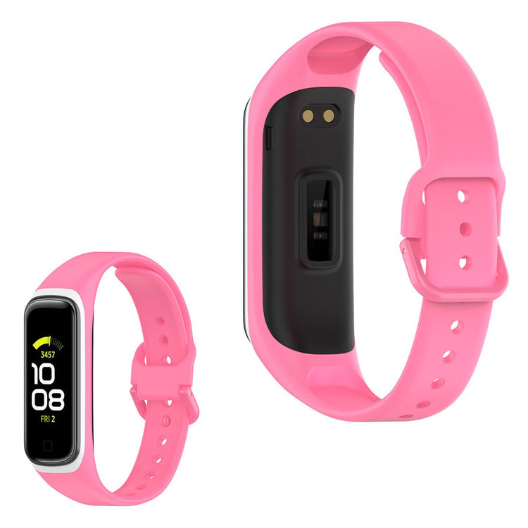 Samsung Galaxy Fit 2 bi-color silicone watch band - Pink / White#serie_1