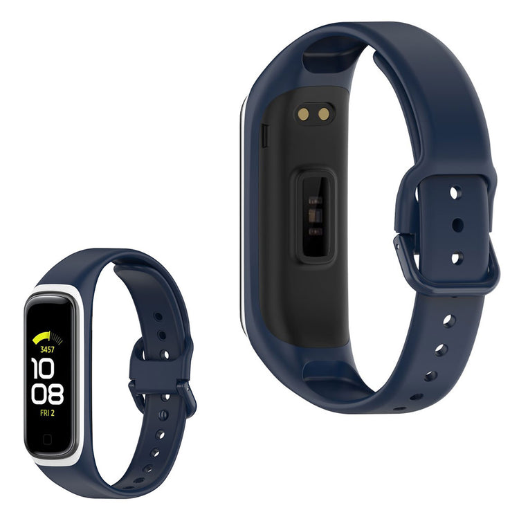 Samsung Galaxy Fit 2 bi-color silicone watch band - Dark Blue / White#serie_10