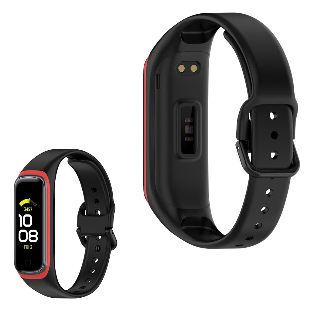 Samsung Galaxy Fit 2 bi-color silicone watch band - Black / Red#serie_3