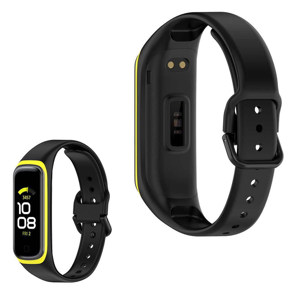 Samsung Galaxy Fit 2 bi-color silicone watch band - Black / Yellow#serie_4
