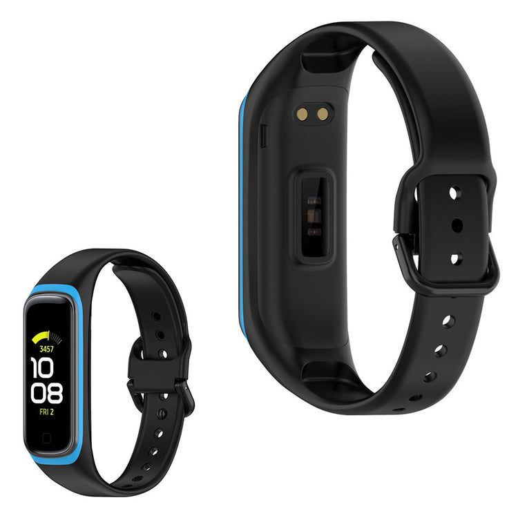 Samsung Galaxy Fit 2 bi-color silicone watch band - Black / Blue#serie_6