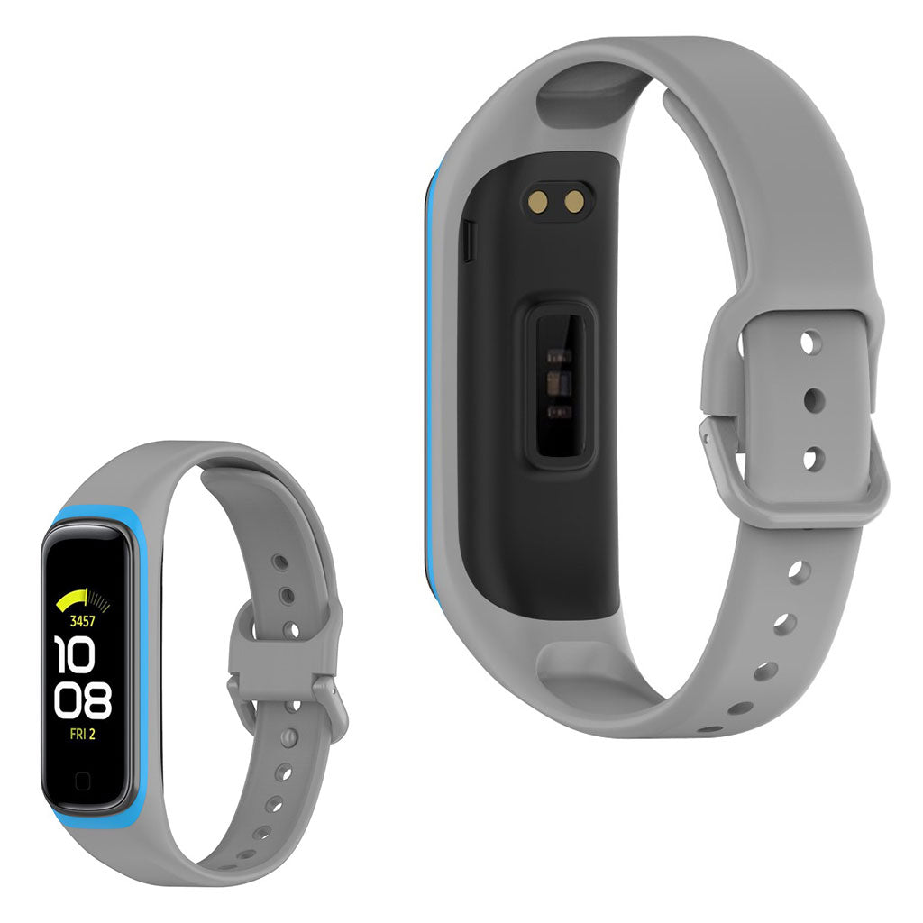 Samsung Galaxy Fit 2 bi-color silicone watch band - Grey / Blue#serie_8
