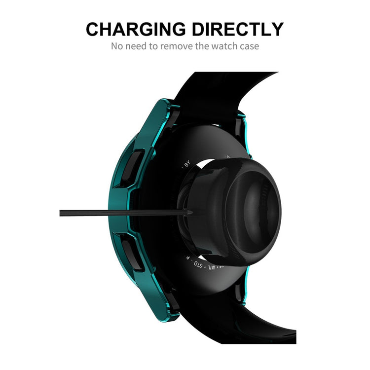 Mega Godt Samsung Galaxy Watch 4 Classic (46mm) Cover med Skærmbeskytter i Rhinsten og Hærdet Glas - Gennemsigtig#serie_2