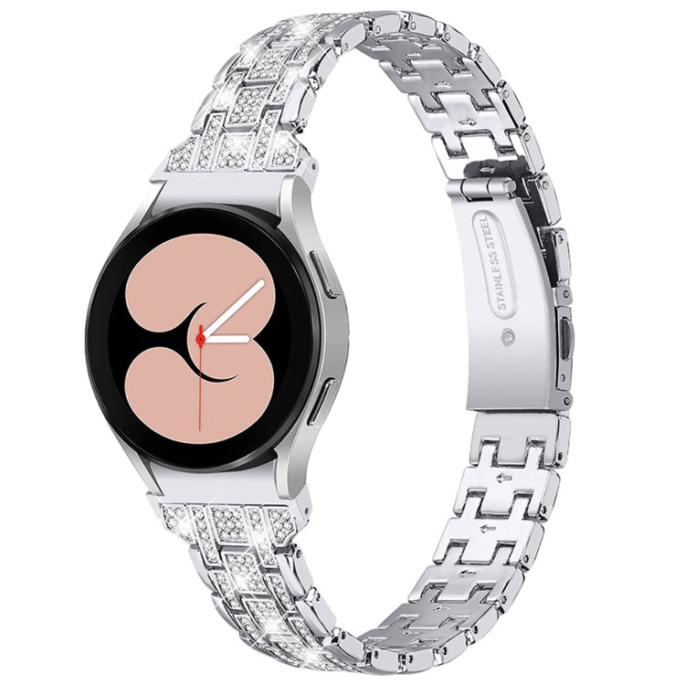 Samsung Galaxy Watch 3 (41mm) / Samsung Galaxy Watch (42mm) Metal og  Rhinsten Urrem - Sølv#serie_3