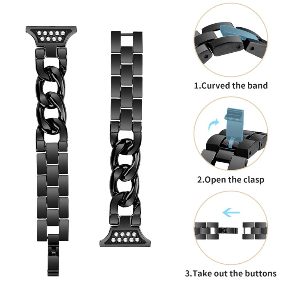 Super hårdfør Universal Samsung Metal og Rhinsten Rem - Sort#serie_1