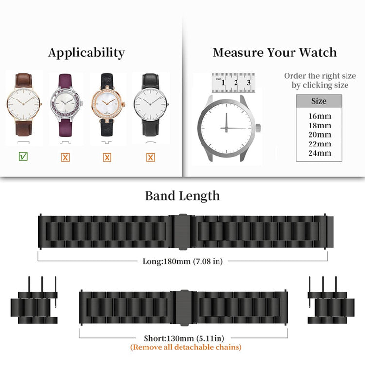 Helt vildt fantastisk Universal Samsung Metal Rem - Sort#serie_1