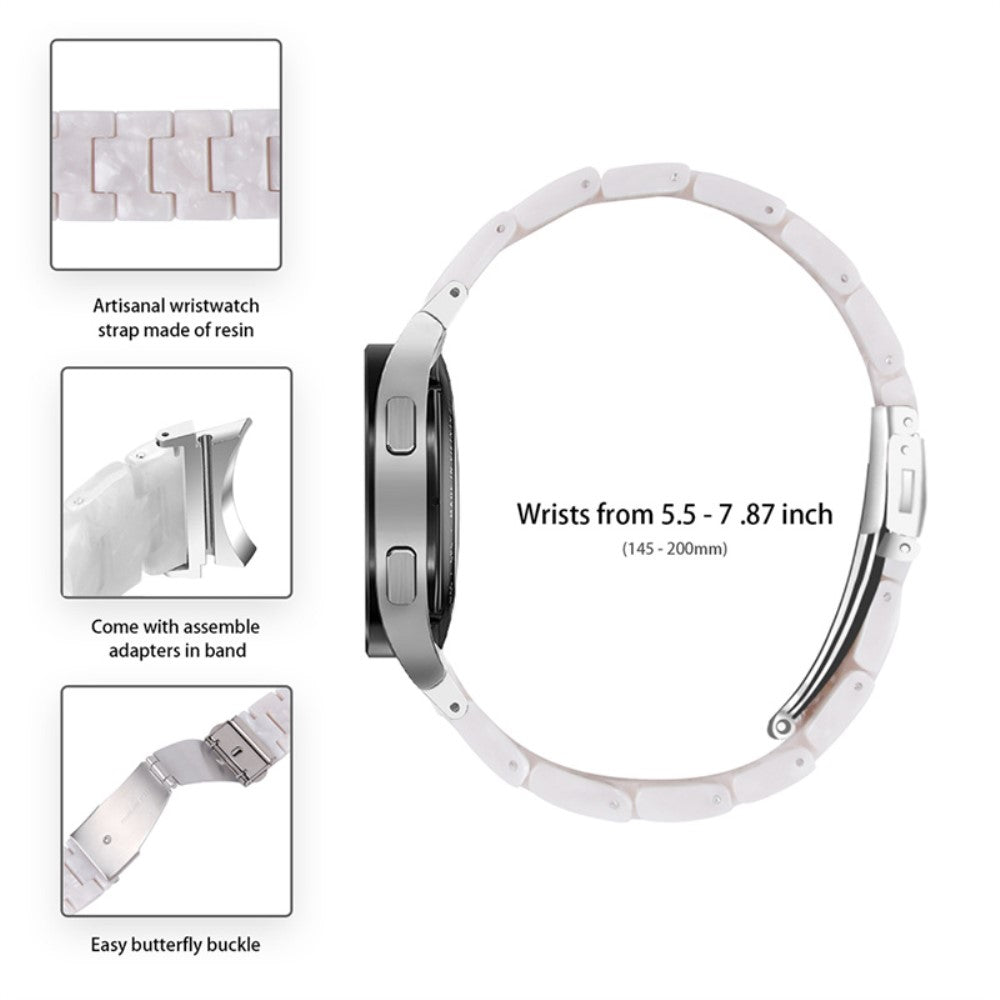 Mega kønt Universal Samsung Metal og Plastik Rem - Hvid#serie_4