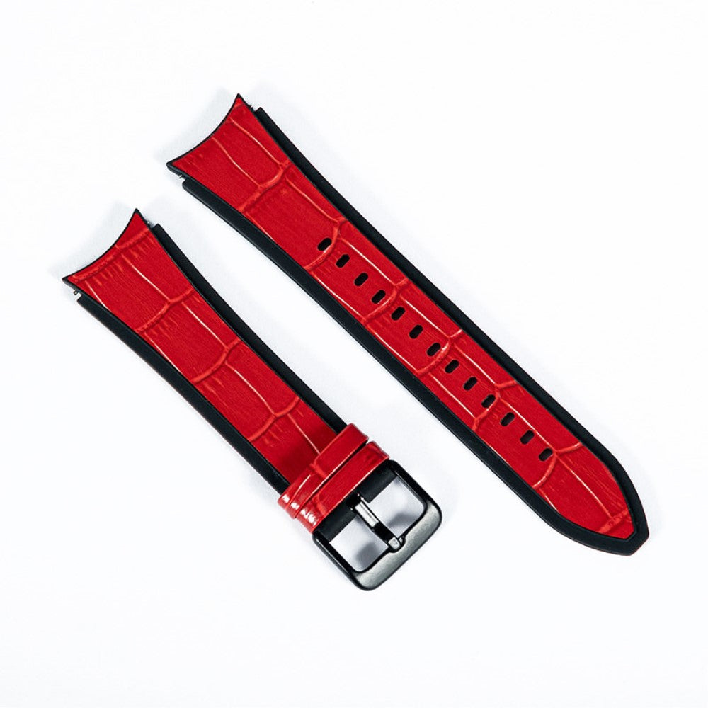 Rigtigt fed Universal Samsung Kunstlæder og Silikone Rem - Rød#serie_3