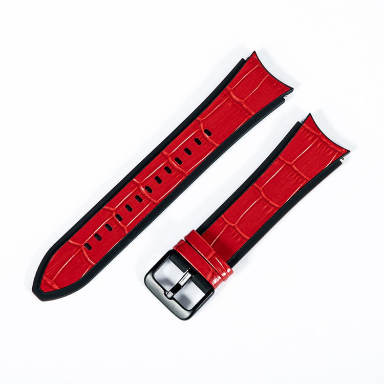 Rigtigt fed Universal Samsung Kunstlæder og Silikone Rem - Rød#serie_3