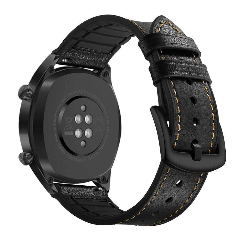 Sejt Universal Huawei Ægte læder og Silikone Rem - Sort#serie_1