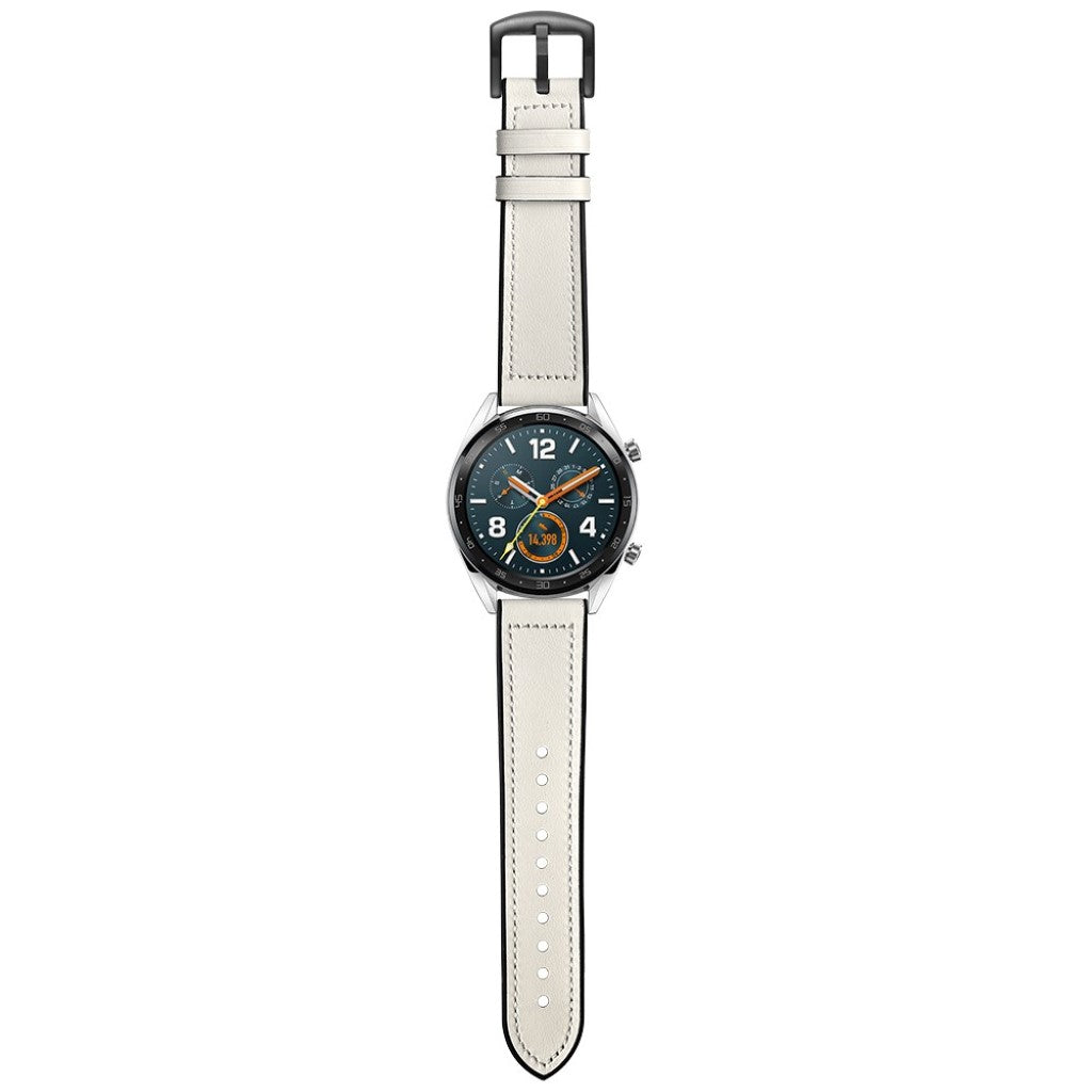 Sejt Universal Huawei Ægte læder og Silikone Rem - Hvid#serie_2