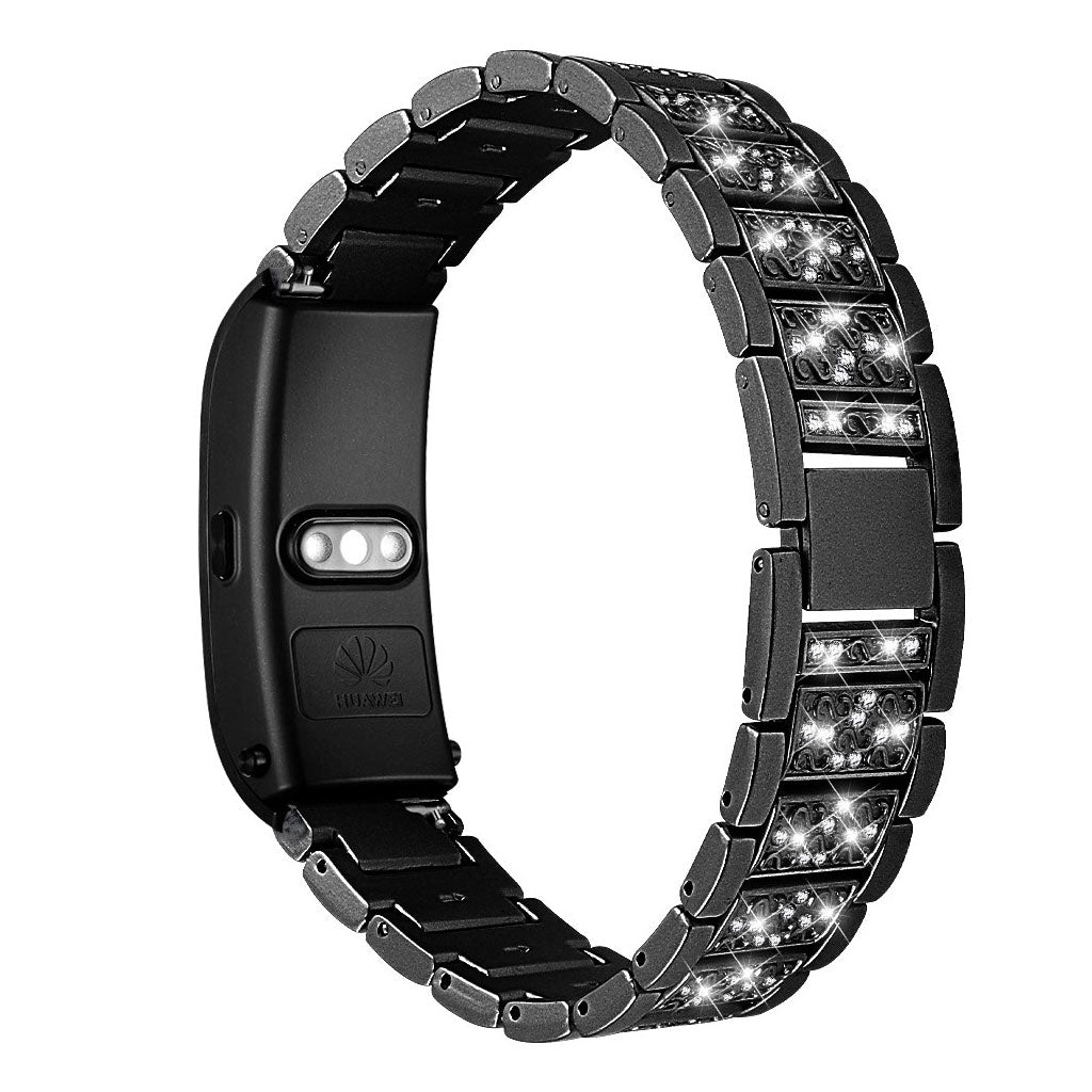 Vildt skรธn Huawei TalkBand B5 Metal og Rhinsten Rem - Sort#serie_1
