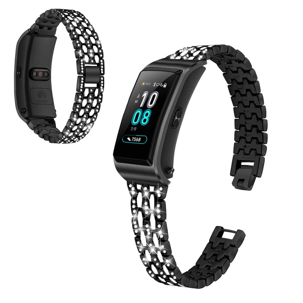 Rigtigt hรฅrdfรธr Huawei TalkBand B5 Metal og Rhinsten Rem - Sort#serie_1