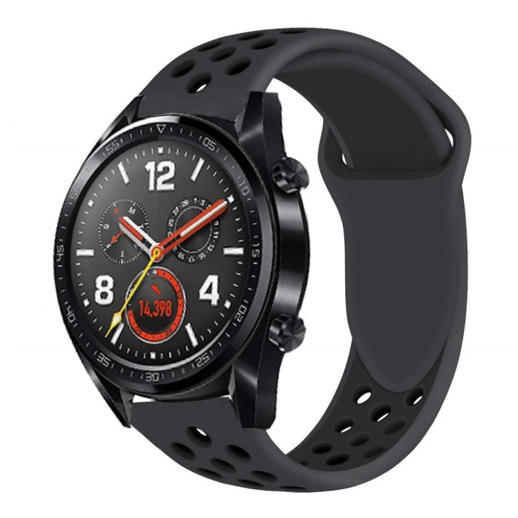 Meget pรฆnt Huawei Watch GT Silikone Rem - Sort#serie_1