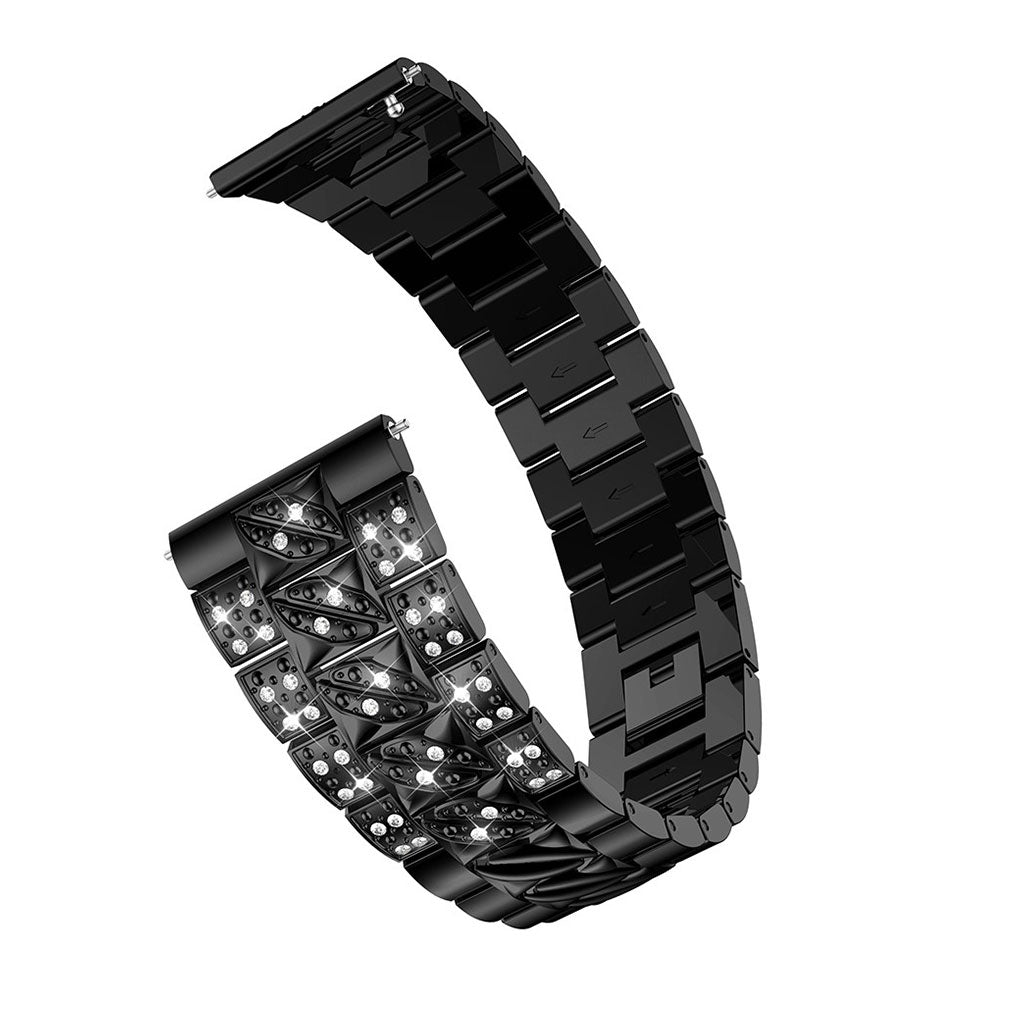 Super hรฅrdfรธr Huawei Watch GT Metal og Rhinsten Rem - Sort#serie_1