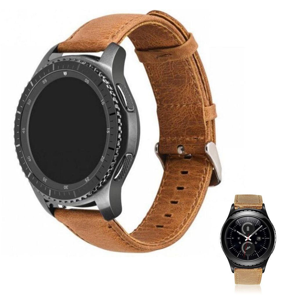 Rigtigt sejt Huawei Watch GT รgte lรฆder Rem - Brun#serie_1